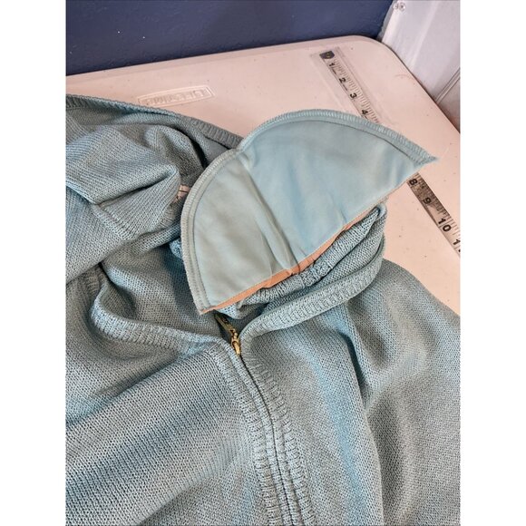 ST. JOHN Sport Wool Blend Full‎ Zip Up hoodie Cardigan Size S Old money Blue - Picture 8 of 9
